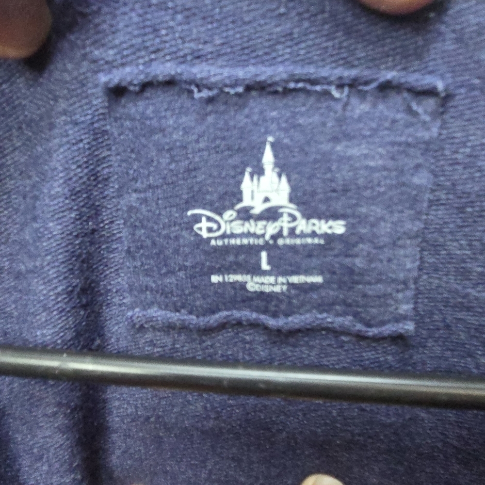Disney Navy Women's Sweater Mickey Mouse Ruffle Hem Vacation Travel Paisley - Picture 3 of 5